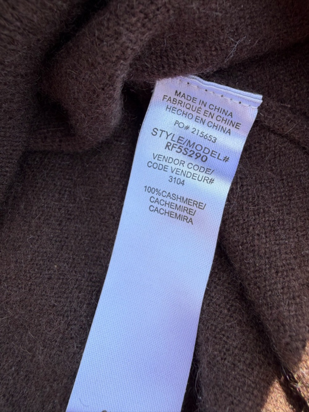 Splendid 100% Cashmere Chocolate Brown Boy Cut Turtleneck Sweater - Picture 4 of 4